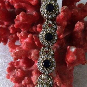 Vintage onyx sapphire sterling bracelet